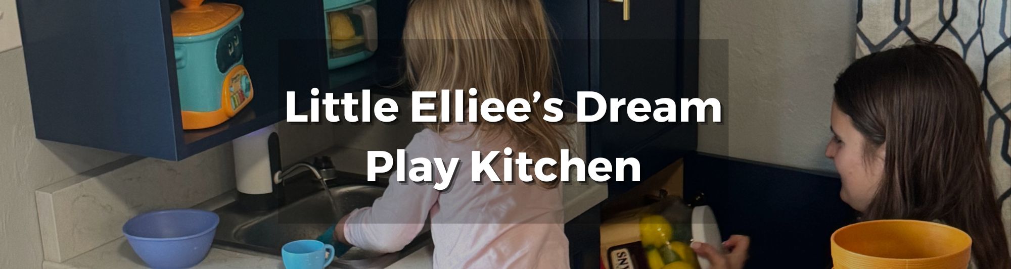 WP photo of Little Elliee enjoying her dream play kitchen.